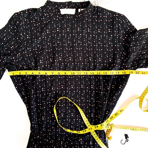 NWT jacqueline de yong piper 2/4 dress black dot 8 - Picture 9 of 10